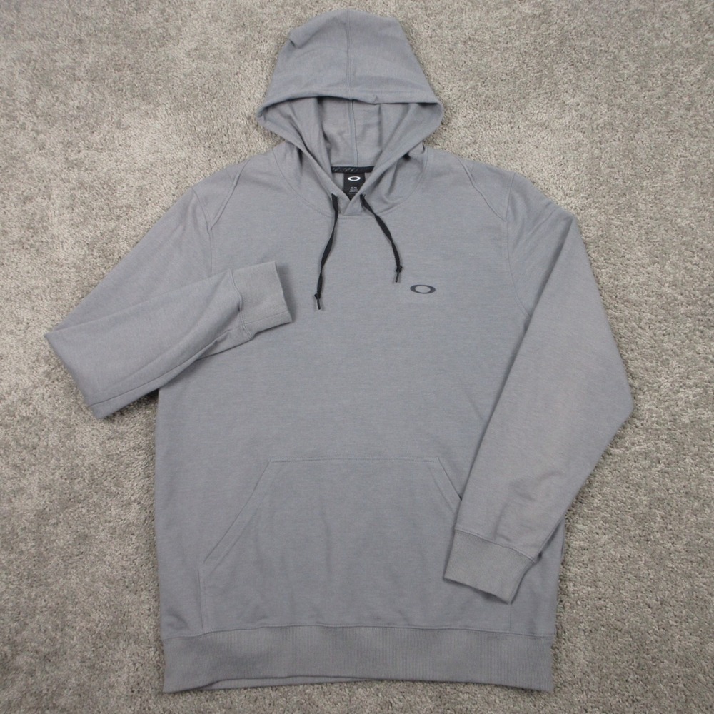 Oakley Sweater Mens XL Gray Logo Regular Fit Sport Pullover Hoodie Sweatshirt